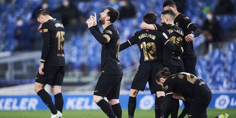 نجوم برشلونة يحتفلون بالأهداف الستة