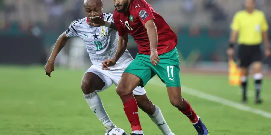 المنتخب المغربي في مباراة البرتغال بكأس العالم قطر.