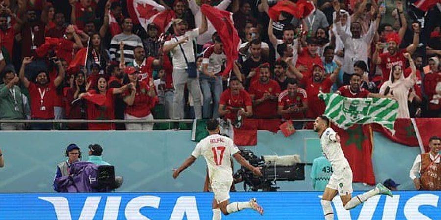 فرحة نجوم المغرب بالهدف الثاني
