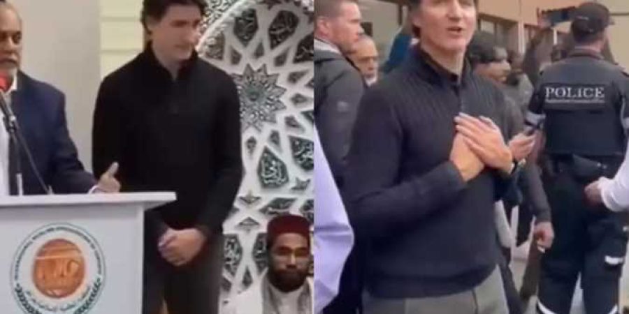 رئيس الوزراء الكندي خلال زيارته مسجدا في تورنتو