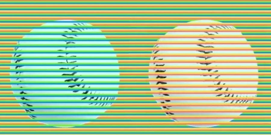 صورة تحمل خدعة بصرية تعتمد على اللعب بالألوان