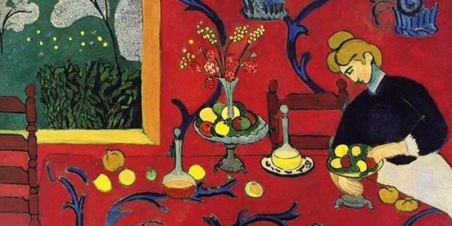 لوحة "تناغم الأحمر" للفنان الانطباعي الفرنسي هنري ماتيس (مواقع التواصل)