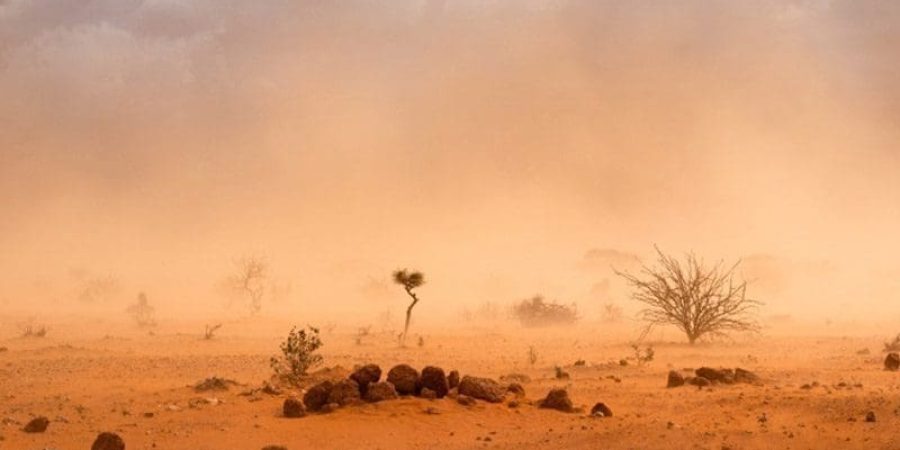 قد تغطي سحابة من الغبار قادمة من الصحراء أوروبا، مما يمنح السماء لونا أصفر يميل إلى البرتقالي (غيتي إيميجز)