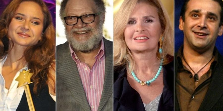 أبطال الأعمال الرمضانية لعام 2021 (من اليمين) كريم عبدالعزيز، يسرا، يحيى الفخراني، نيللي كريم