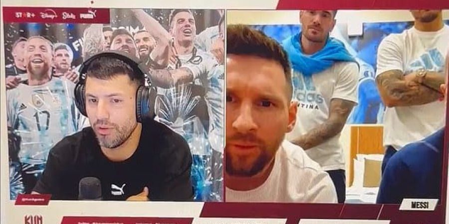 حوار عاطفي بين ميسي وأجويرو.