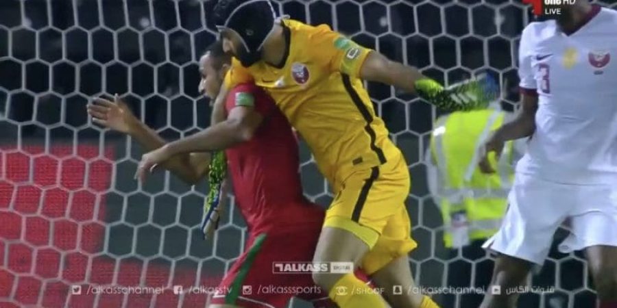 من مجريات مباراة منتخبنا مع قطر