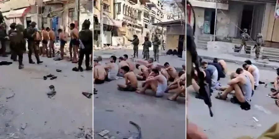 قوات الاحتلال تجرد نازحين من ملابسهم