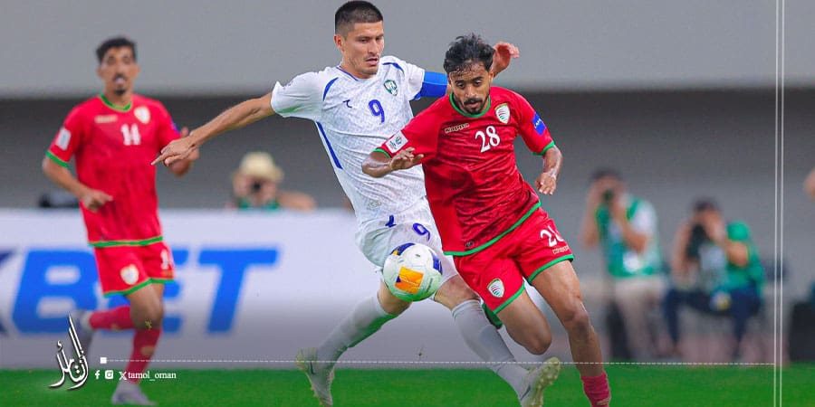 جانب من مباراة منتخبنا الوطني واوزبكستان