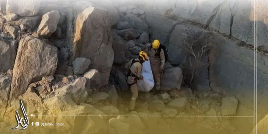 جثمان وفاة شخص في منطقة جبلية وعرة بولاية خصب