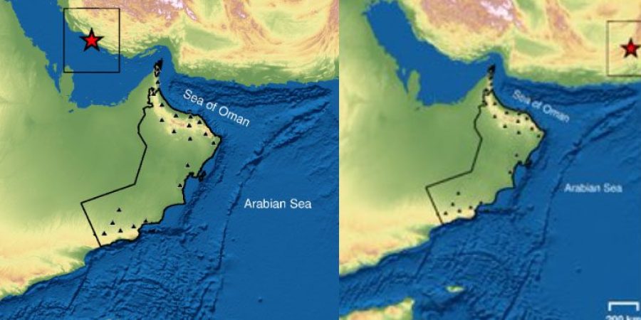 في يومٍ واحد.. رصد زلزالين بالقرب من سلطنة عمان