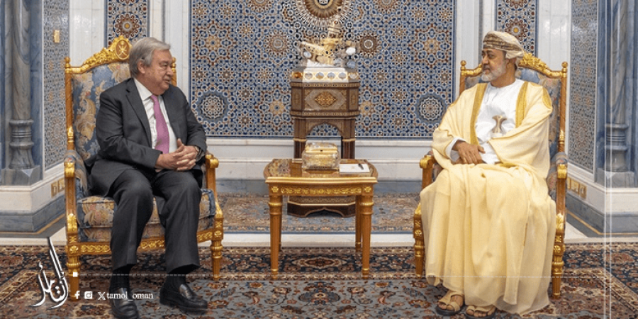 هيثم-بن-طارق-وجوتيريش جلالةُ السُّلطان المُعظّم يتلقّى اتصالًا هاتفيًّا من الأمين العام للأمم المتحدة